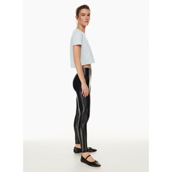 Aritzia WILFRED FREE Daria Black Vegan Leather High Rise 28" Leggings, Size M - Picture 12 of 15